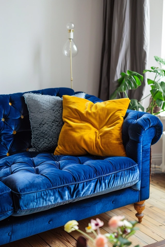 Cozy Up with Blue Velvet Sofa Living Room Ideas