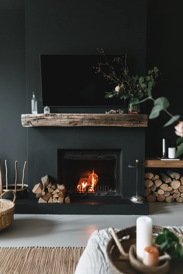 Contemporary Black Fireplace Surround Ideas
