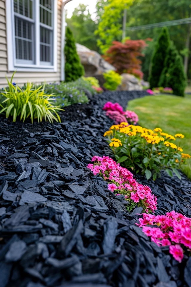 Adding Depth and Contrast with Black Mulch