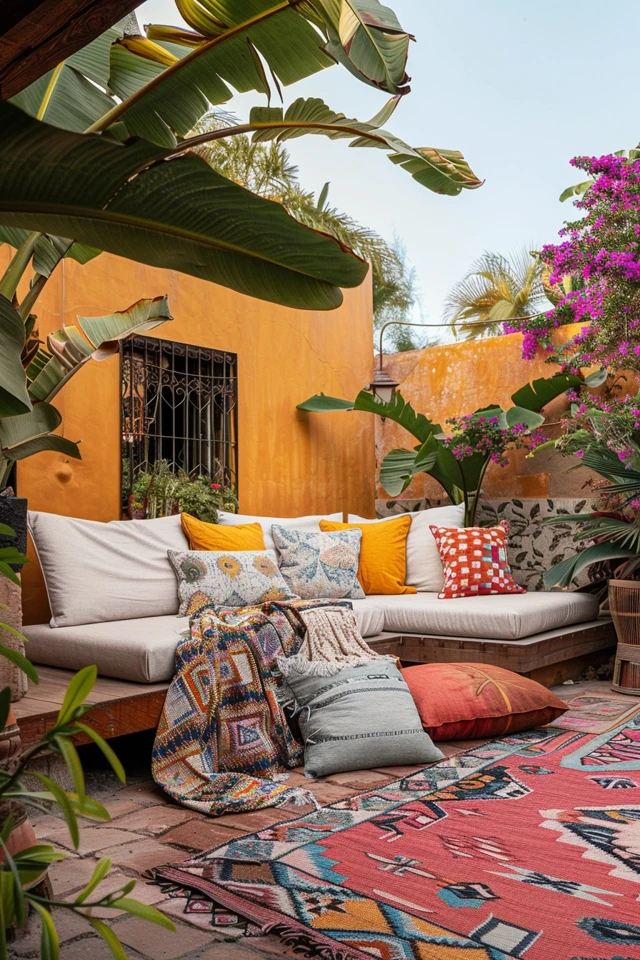 Patio Bench Wall Designs