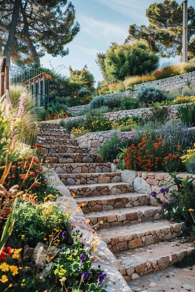 Steel Retaining Wall with Steps