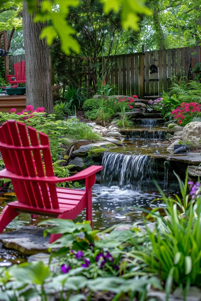 Small Backyard Corner Pond Waterfall Kits