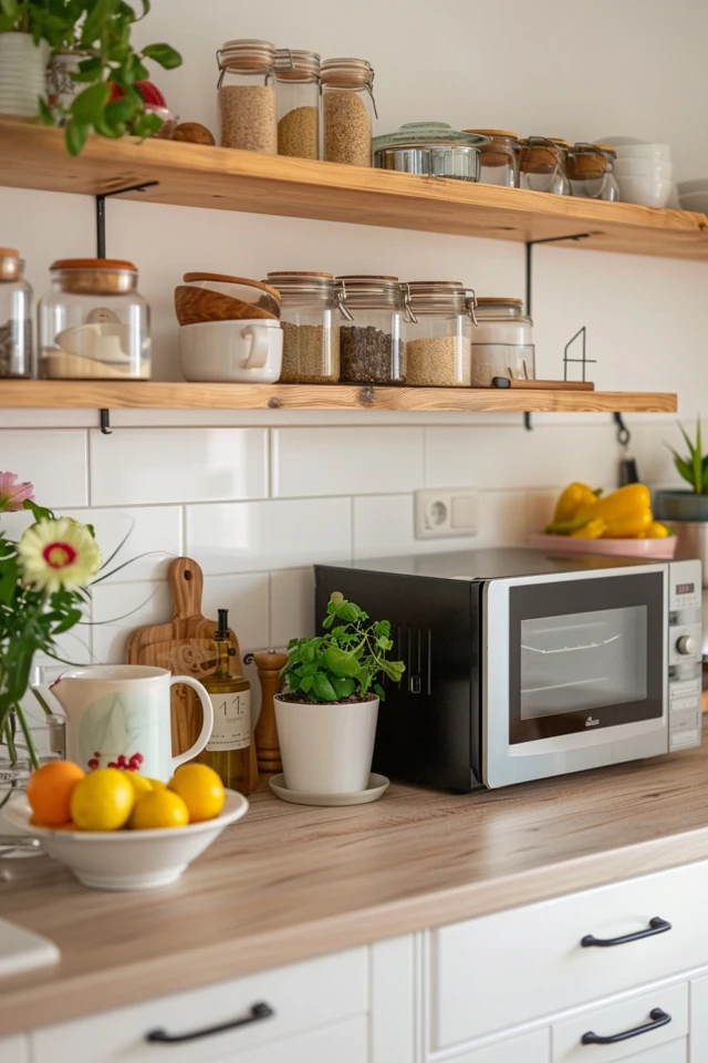 Smart Microwave Wall Shelf Ideas for Kitchens