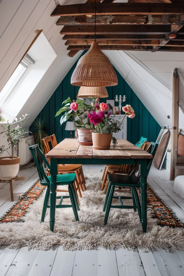 Attic Playroom Turned Dining Space