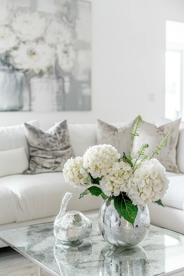 Tips for Creating an Elegant White and Silver Living Room