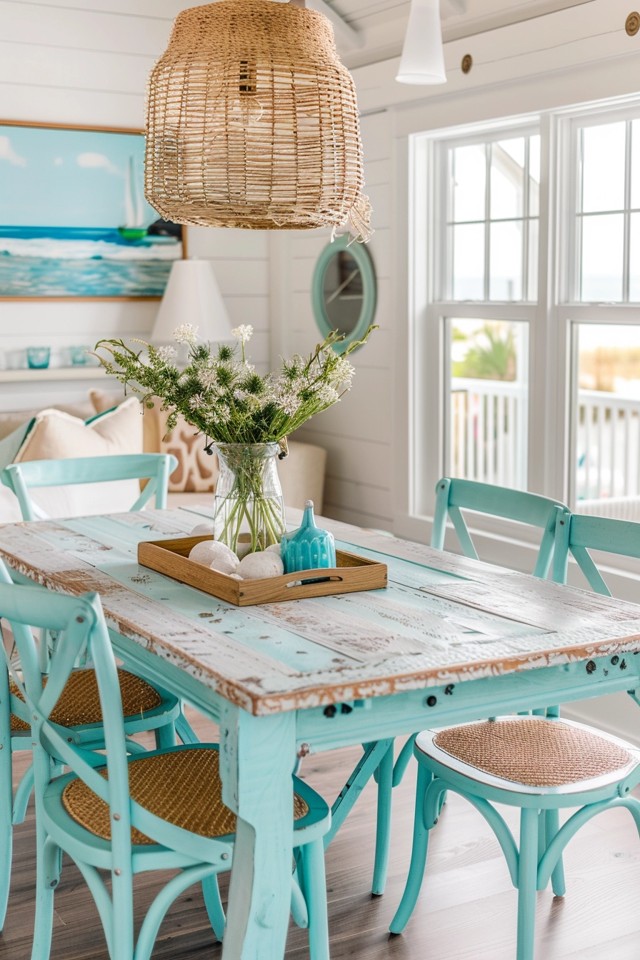Lighting and Accessories for a Coastal Dining Room