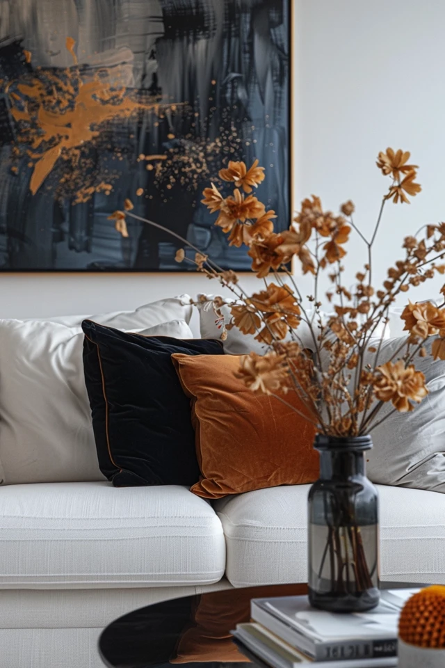 Stylish Black White Gold Accents for Your Living Room