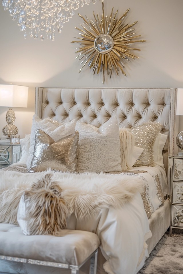 Glamorous Bedroom with Velvet Touches
