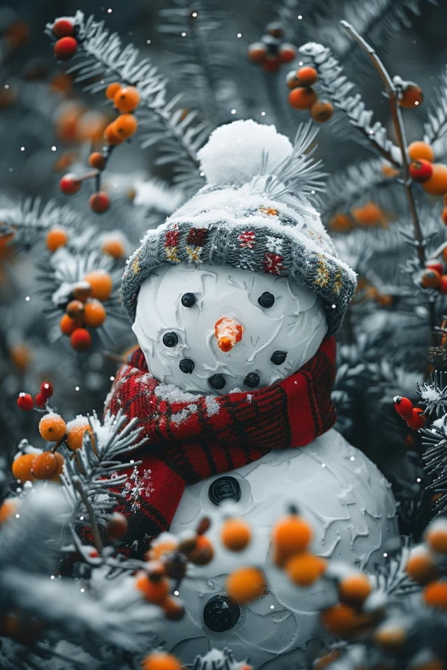 Creating Snowflake Stamping on Snowman Cards