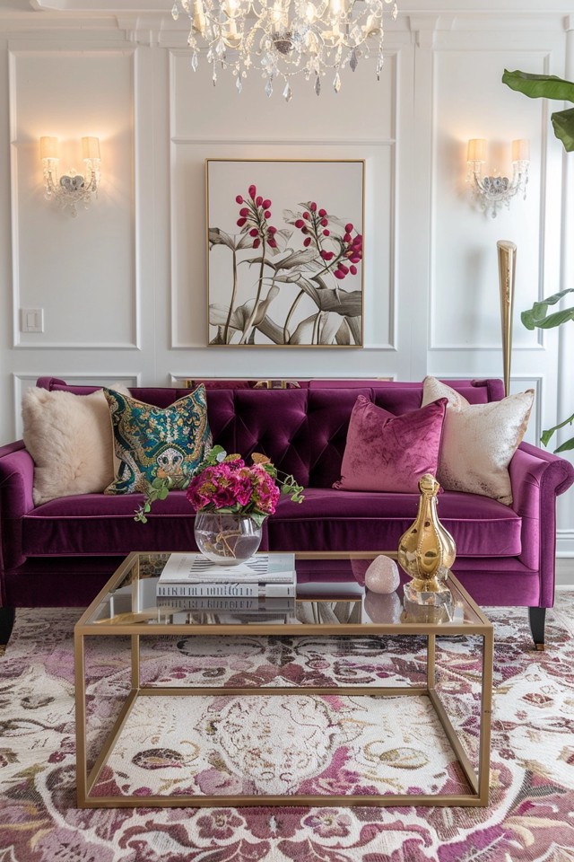 Glam Velvet Sofa: CASA 692Cream-S Meridian Contemporary