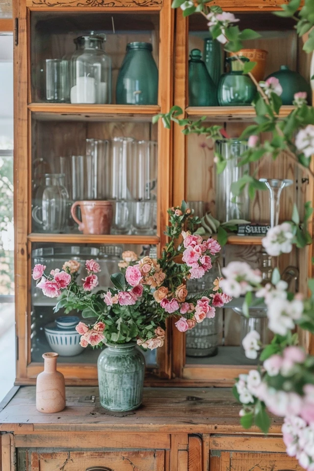 Farmhouse Hutch Decor Ideas for Cozy Charm