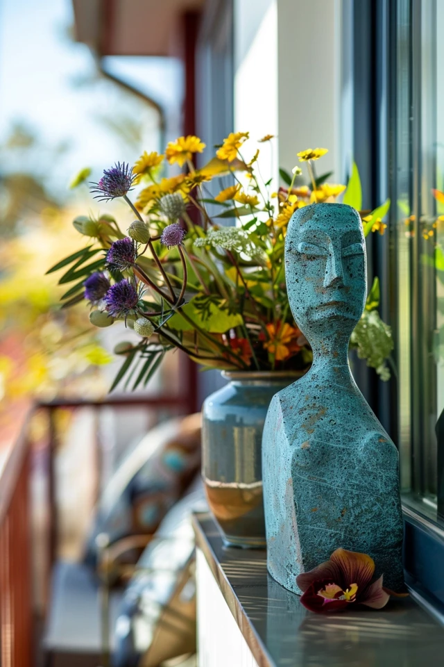 Balcony Decor with Artistic Sculptures