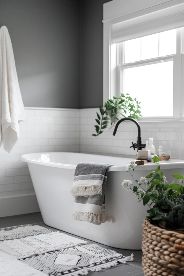 Minimalist Gray and Black Bathroom Theme