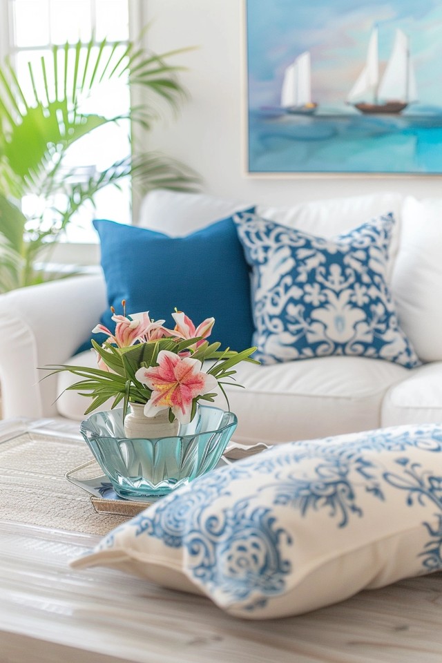 Coastal Living Room Makeover: Nautical Styles