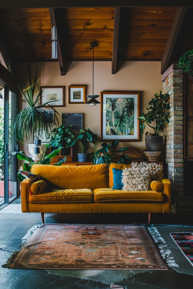 Living Room Dream: Mid-century Modern and Farmhouse Accents