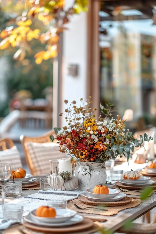 Stylish Outdoor Spaces with Thanksgiving Theme Garden Decor