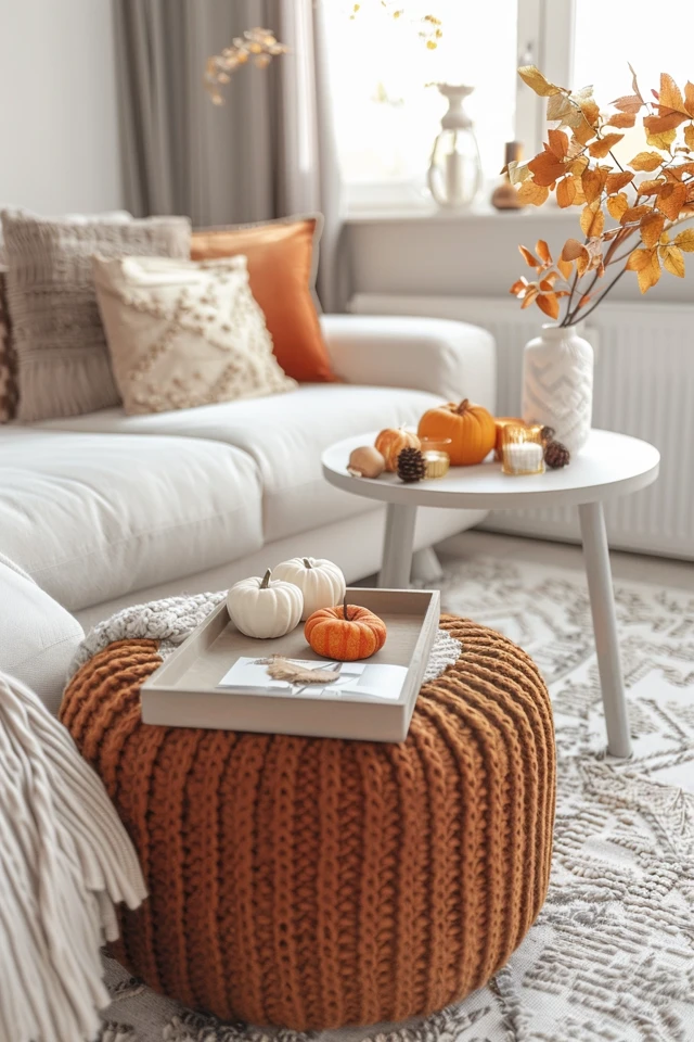 Stylish Comfort with Thanksgiving Theme Ottomans