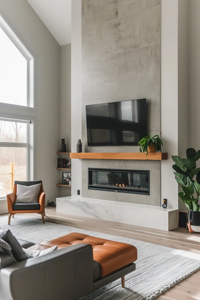 Achieve a Cohesive Look with a White Painted Brick Fireplace