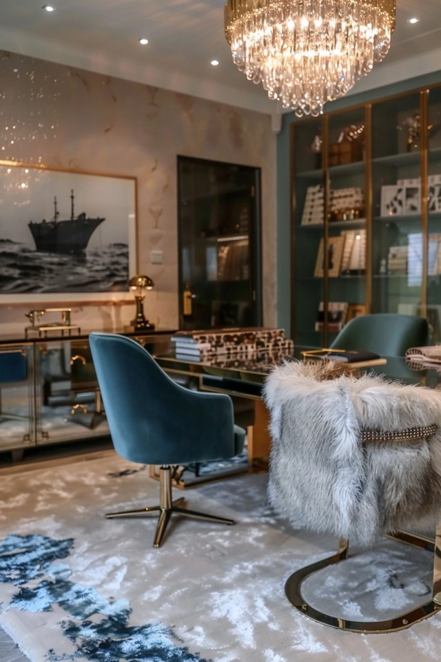 Glamorous Home Office: Luxurious Touches