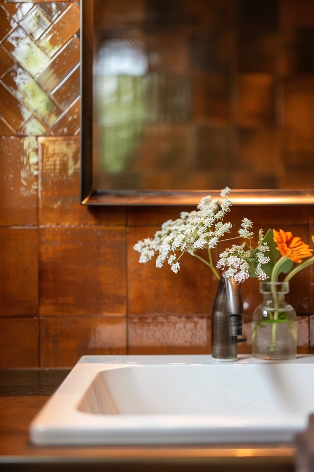 Warm Brown Tile Bathroom Inspirations