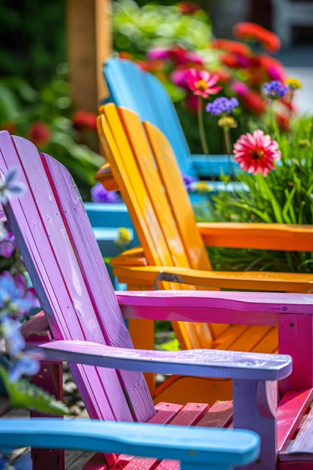 Colorful Adirondack Chairs: Painting Ideas Guide