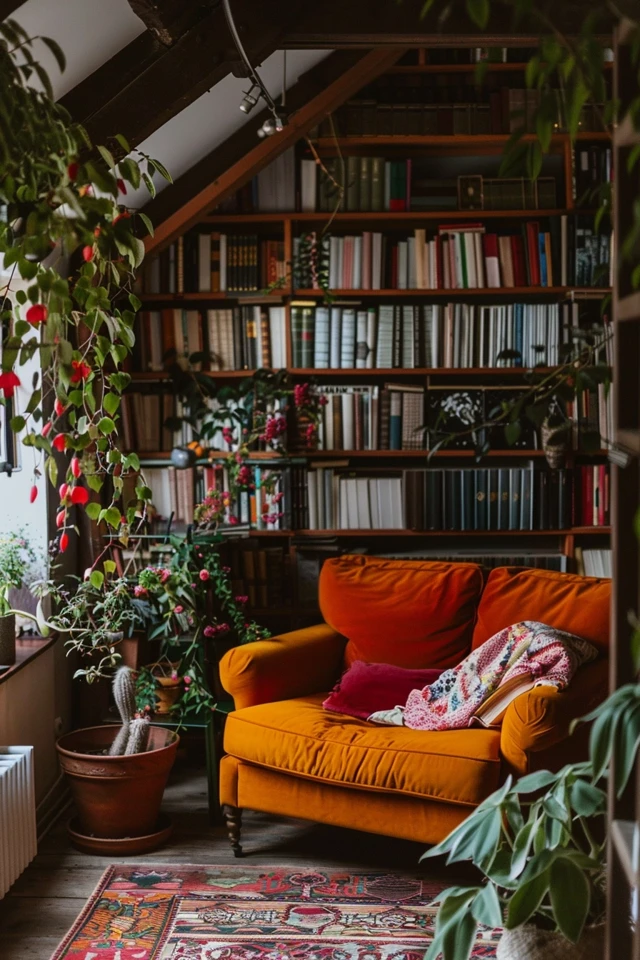 Attic Library Loft: Reading Nooks