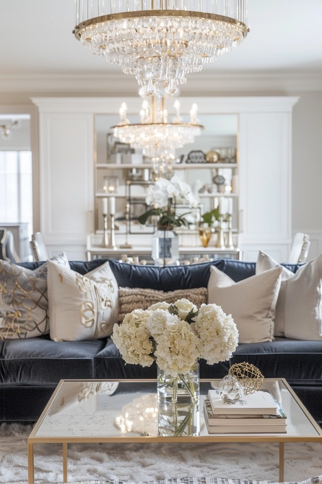 Chic Glam Decor: Crystal and Gold Mix