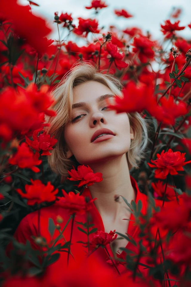 One-Stroke Red Roses Painting
