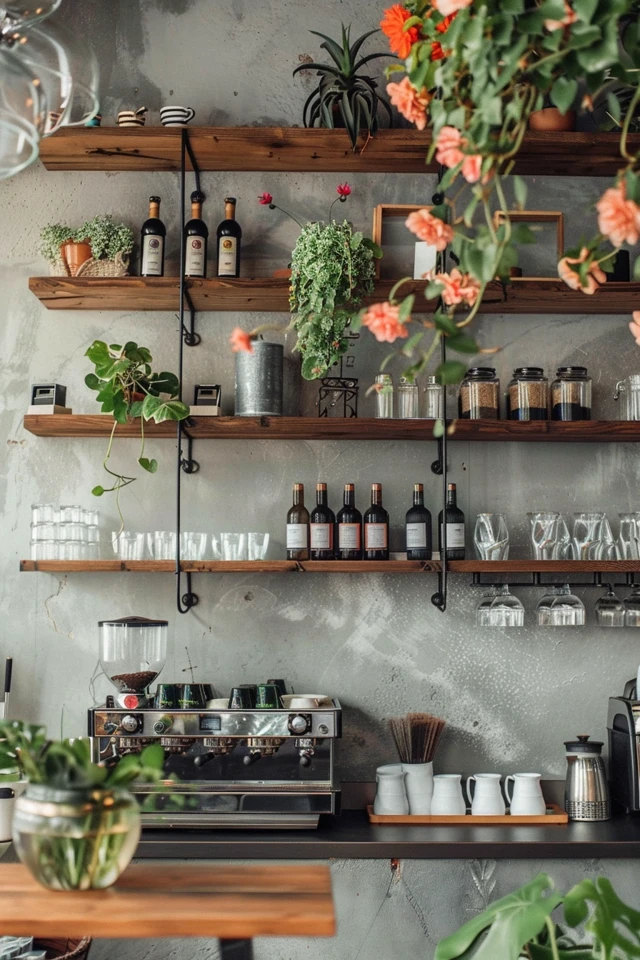Coffee Bar Ideas with Floating Shelves | Chic Decor