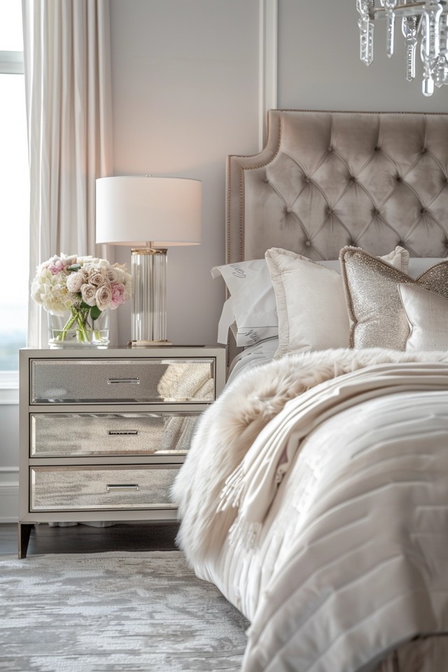 Glamorous Bedroom with Luxurious Fabrics