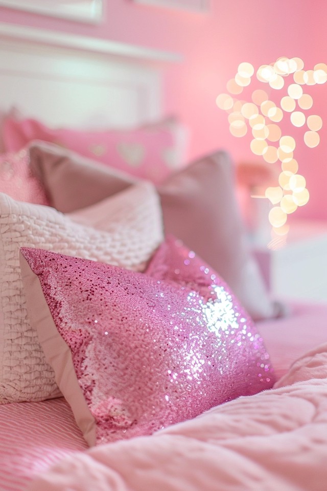 Sparkling Pink Glitter Bedroom Ideas | Dreamy Decor