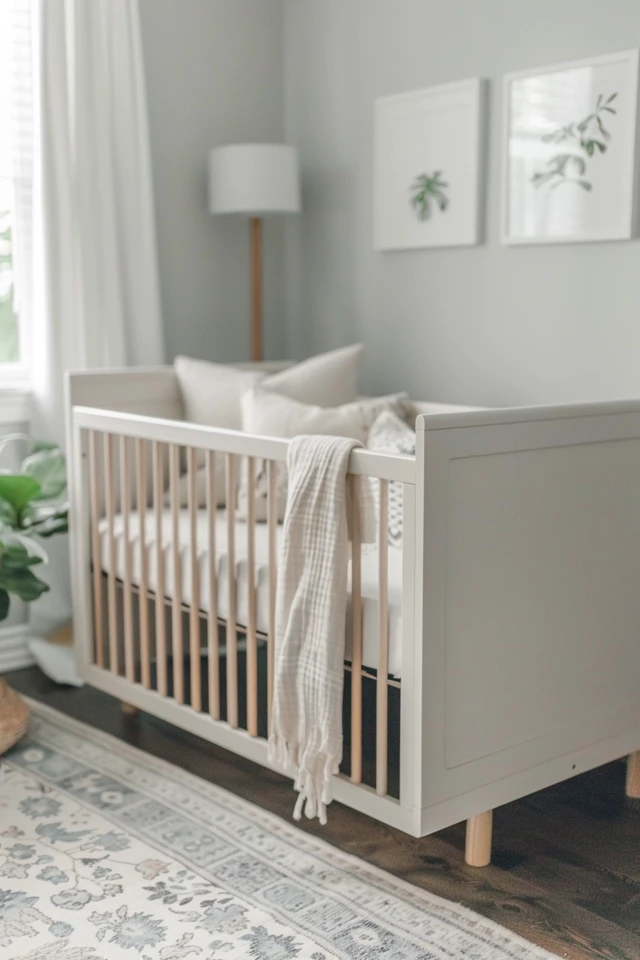 Dove Gray Nursery Crib