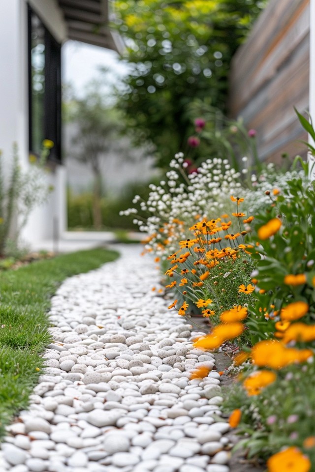 Use White Stones to Create a Focal Point in Your Yard