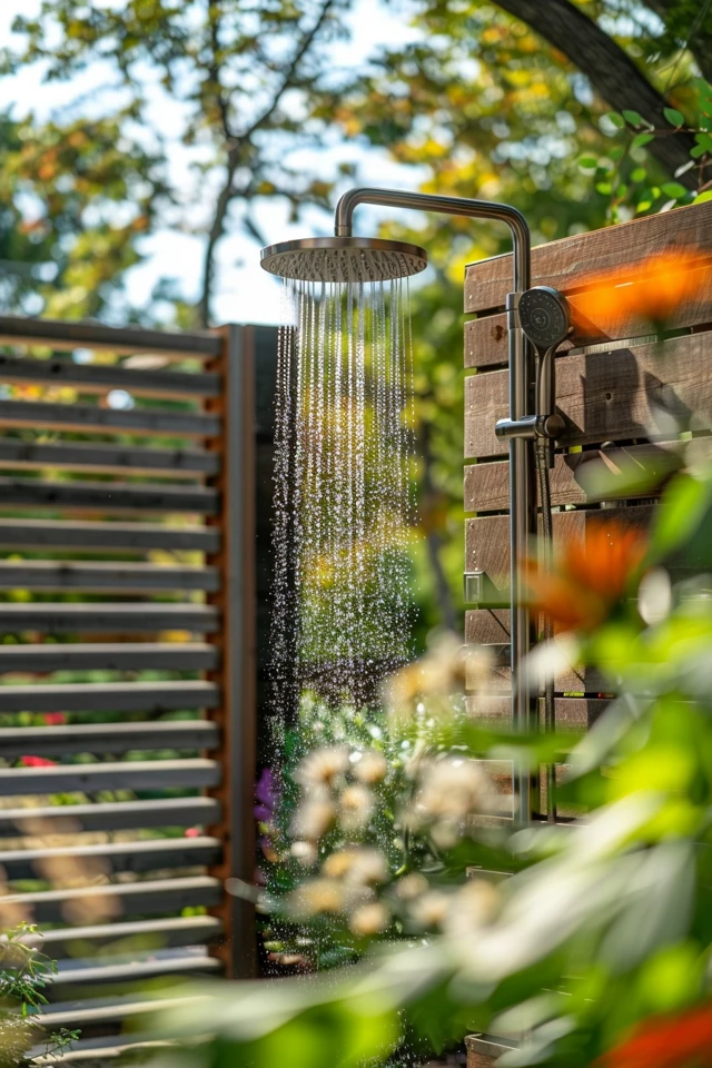 Rustic Cedar Outdoor Shower