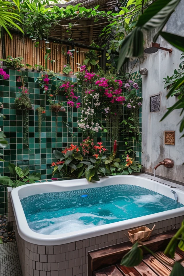 Chic Decor for Small Pool Bathrooms