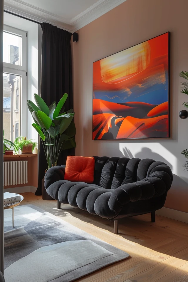 Styling a Black Sofa in a Light and Bright Space