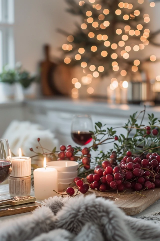 Add Winter Kitchen Decor Glass Jars to Open Shelving or Above Kitchen Cabinets