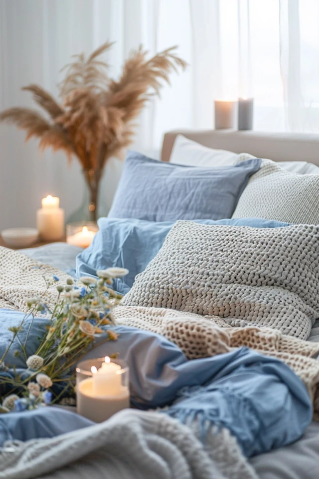 Transform Your Bedroom into a Calming Oasis with Blue and Gray