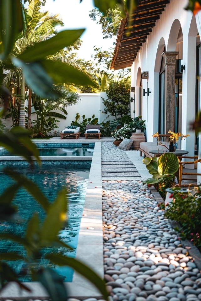 Natural Stone Pool Walkway