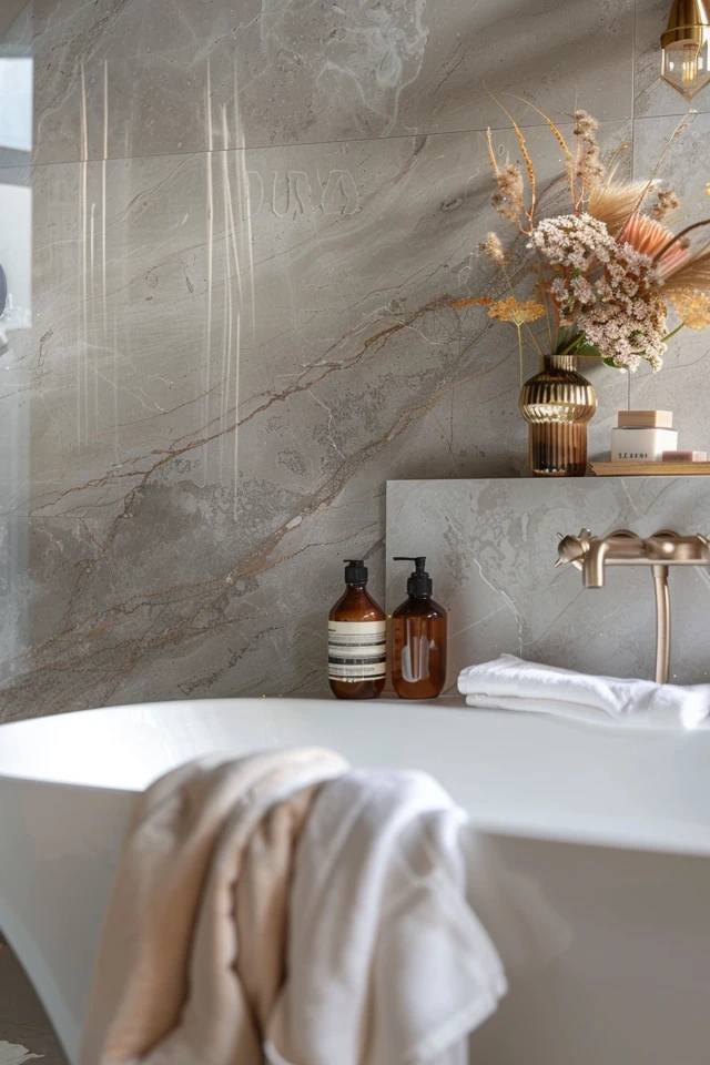 Quote: “Adding gold finishes and accents brings a touch of opulence and sophistication to any bathroom, creating a truly…