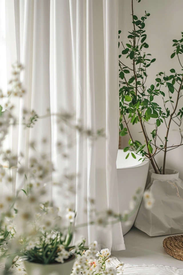 Elegant White Shower Curtain Decor Tips