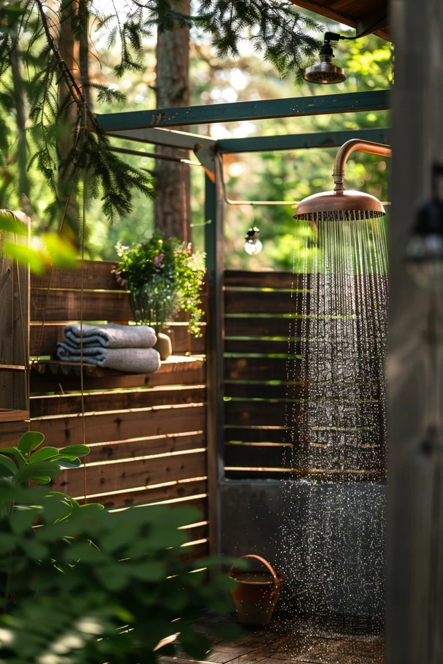 Natural Outdoor Shower Enclosures