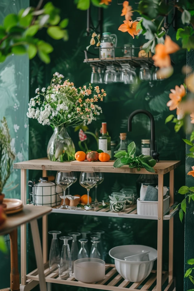 Add Spring Touches to Your Bar Cart