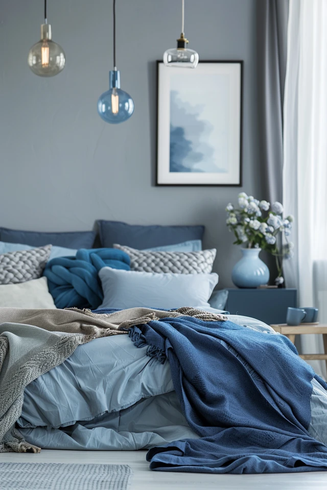 Soothing Blue and Grey Bedroom Ideas for Serenity