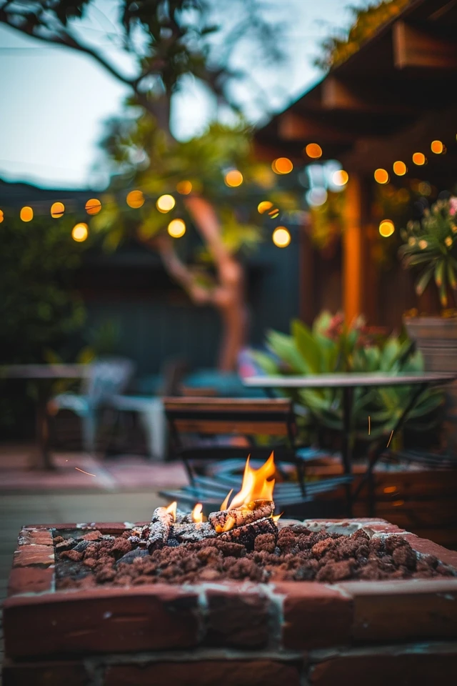 Cozy and Intimate: A Stone-Laid Patio with a Niche Fire Pit