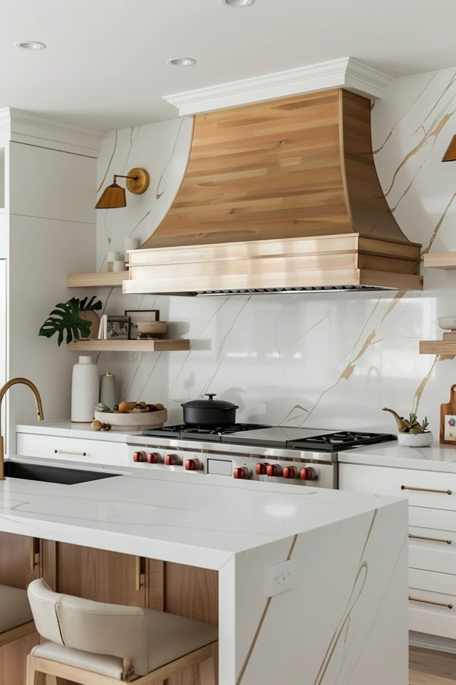 Mix White and Gold with Other Materials like Wood