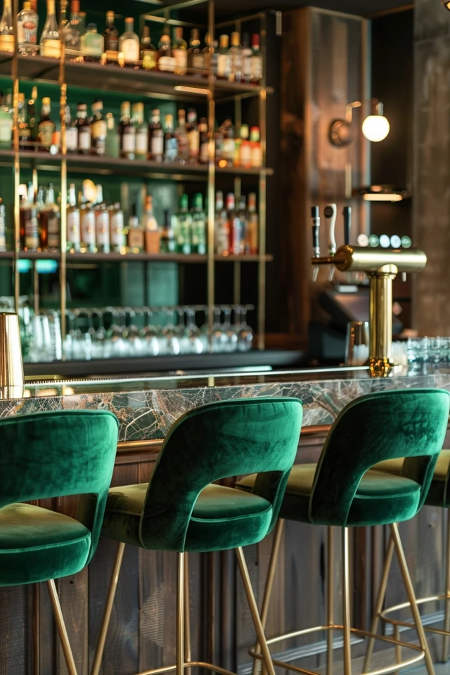 Benefits of an Earthy Green Home Bar