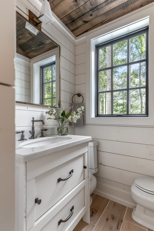 Small Farmhouse Powder Room Makeover Ideas