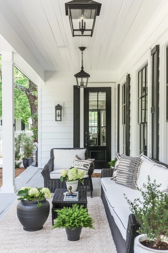 Inspiring Black and White Porch Decor from Real Homes - photo 2