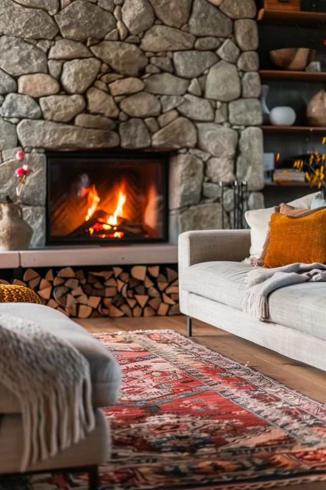 Cozy Up: Top Fireplace Stone Wall Ideas - photo 2